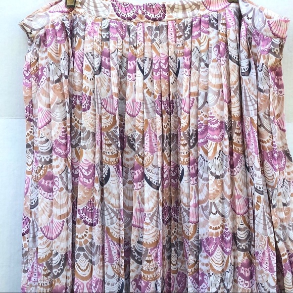 ModCloth pleated seashell print midi skirt 2X - Picture 6 of 8